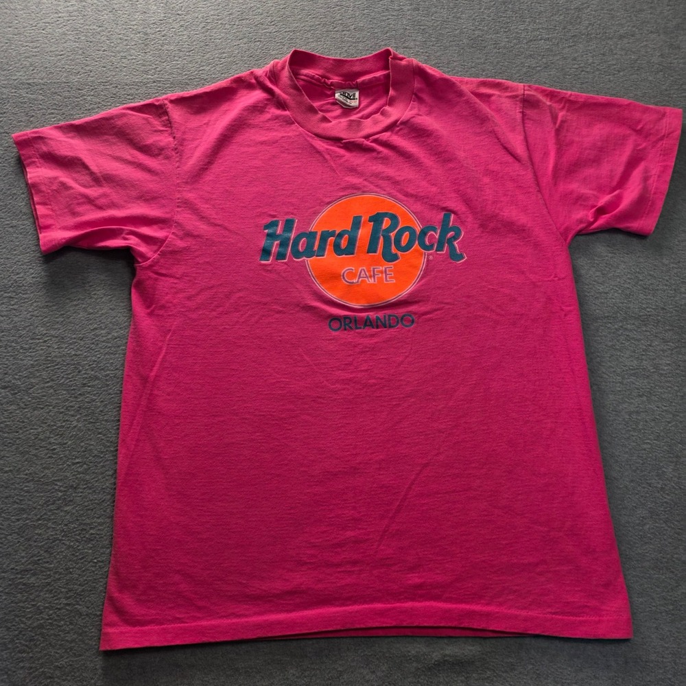 Vintage Hard Rock Cafe Orlando Pink T-Shirt Made in USA Save The Planet OSFA